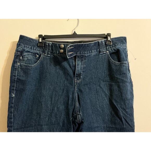 Lane Bryant Blue Jeans Women Sz 20 Short Wide Legged Dark Wash Stretch - Picture 3 of 10